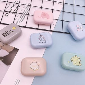 Simple Cartoon Colored Contact Lens Case