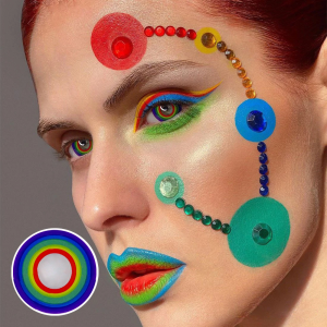 Halloween Cosplay RAINBOW Multicolor Colored Contact Lenses