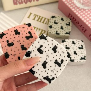 Floral Bow Cat-Shaped Colored Contact Lens Case