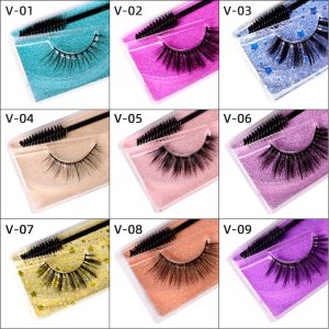 3D Thick False Eyelashes 1 Pair V Series Piece Mink Hair Eyelashes